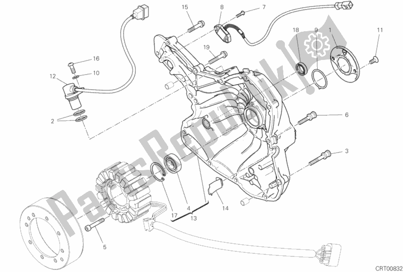 Alle onderdelen voor de Generator Deksel van de Ducati Diavel 1260 Thailand 2020